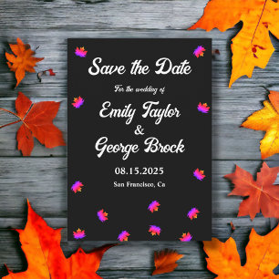 Moderne, schlichte Schwarz-Weiß-Rustikale Hochzeit Save The Date