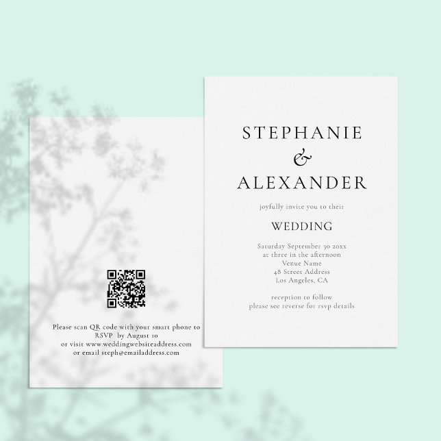 Moderne Schlichte Typografie QR Code Wedding Einladung (Von Creator hochgeladen)