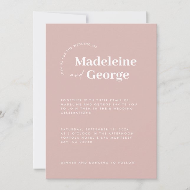 Moderne, schlichte und elegante Typografie Save The Date (Vorderseite)