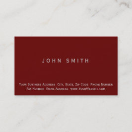 Moderne Schlichte Visitenkarte in Rot