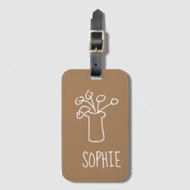 Moderne, schlichte, weiße Blume Gepäckanhänger