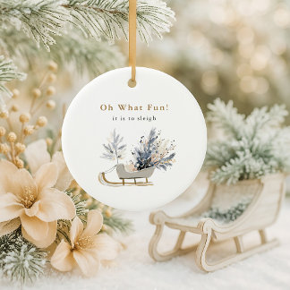 Moderne Schlitten-Foto-Andenken-Weihnachten Keramik Ornament
