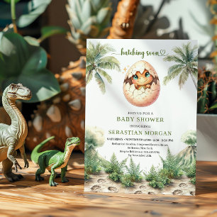Moderne Schlupf bald Dinosaurier-Baby-Party-Design Einladung