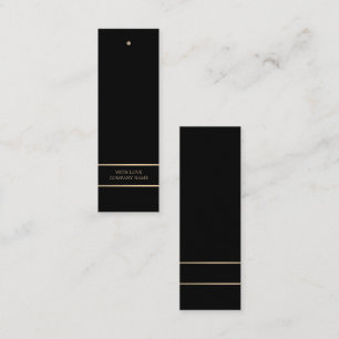Moderne & schmale, schwarze & goldene Geschenketik Mini Visitenkarte