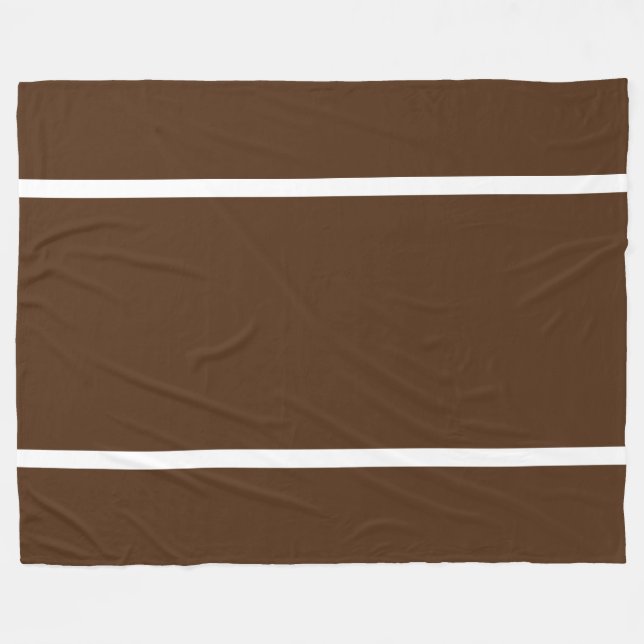 Moderne schmale, weiße Streifen auf Kakaobraun Fleecedecke (Vorderseite (Horizontal))