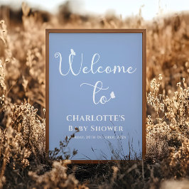 Moderne Schmetterlingskalligrafie Babydusche Willk Poster