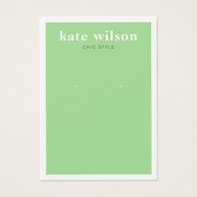 Moderne Schmuckkarte mit grünen Ohren (Vorderseite)