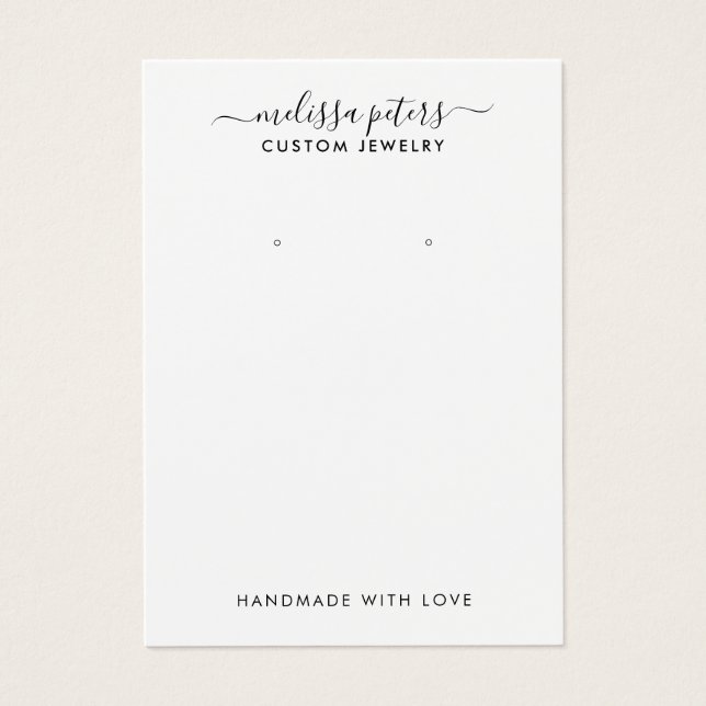 Moderne Schmuckschmuckkarte mit Earring Display (Vorderseite)