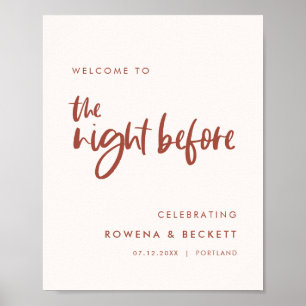 Moderne Schnee-Rosa Willkommen in der Nacht zuvor Poster