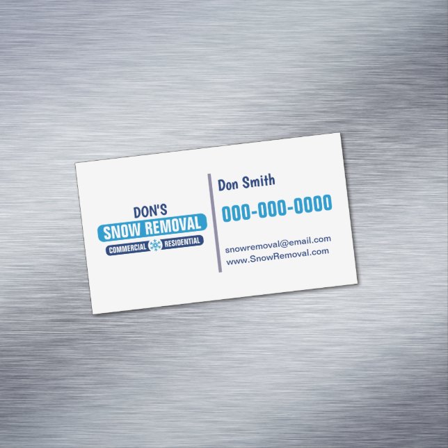 Moderne schneeentfernende magnetische Visitenkarte (Beispiel)