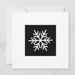 Moderne Schneeflocke auf Schwarz-Weiß-Rand Feiertagskarte