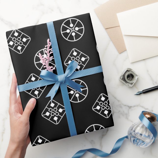 Moderne Schneeflocken aus dem Mittelalter Geschenkpapier (Schenken)