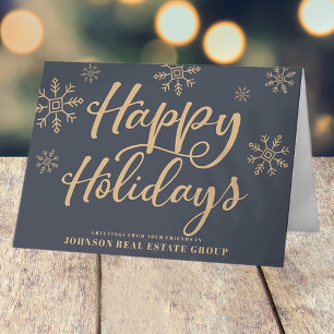 Moderne Schneeflocken   Feierliche Grüße Feiertagskarte