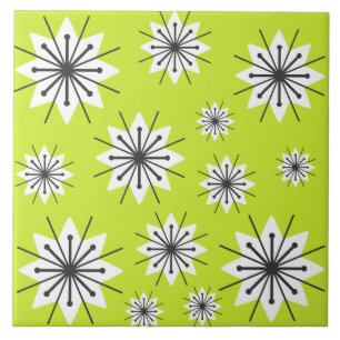 Moderne Schneeflocken im Mittelalter Chartreuse Fliese