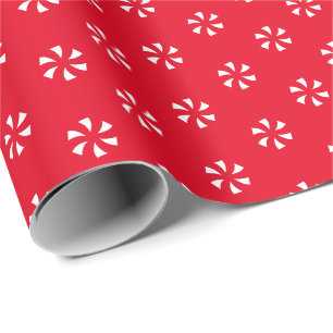 Moderne Schneeflocken in Rot-Weiß-Blume Geschenkpapier