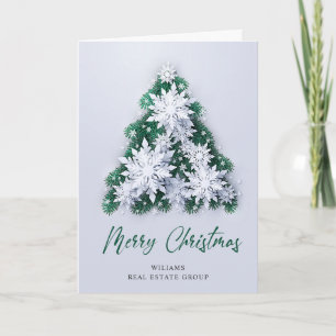 Moderne Schneeflocken-Weihnachts-Geschäftsgruß Feiertagskarte