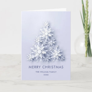Moderne Schneeflocken-Weihnachtsbaum-Grußkarte Feiertagskarte