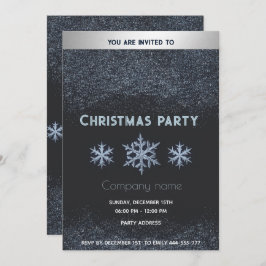 Moderne Schneeflocken - Weihnachtsfest im Unterneh Einladung