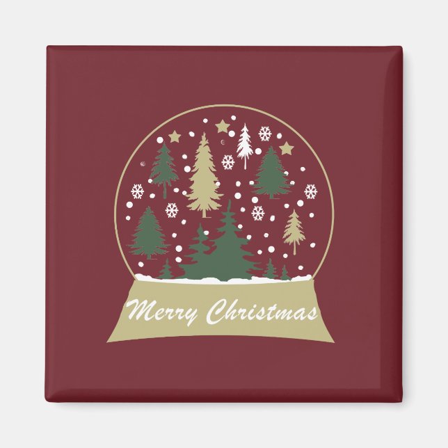 Moderne Schneeglobe Magnet (Vorne)