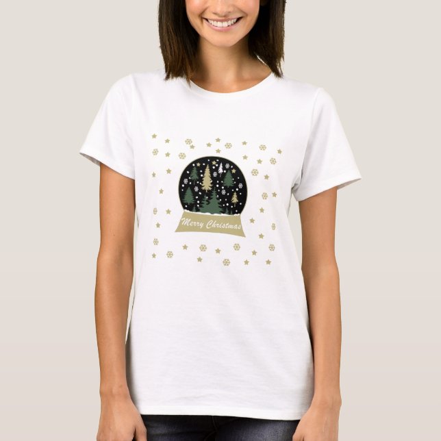 Moderne Schneeglobe T-Shirt (Vorderseite)