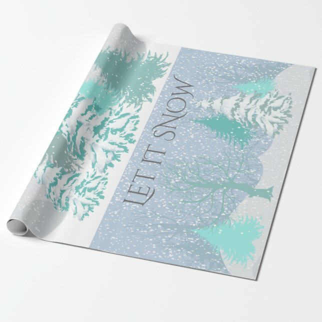 Moderne Schneehochbaum-ÄNDERFARBE Geschenkpapier (Ungerollt)