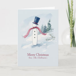 Moderne Schneemann-Wasserfarben-Weihnachtskarte Karte