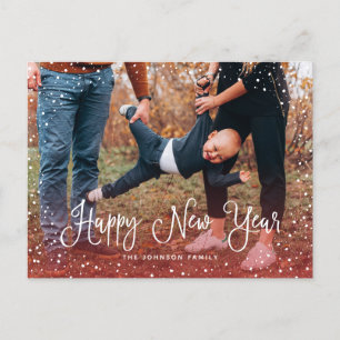 Moderne Schneeschrift 2 Foto Feiertagspostkarte