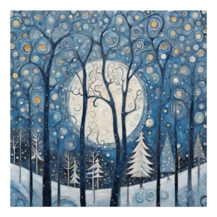 Moderne Schneewaldlandschaft Fotodruck
