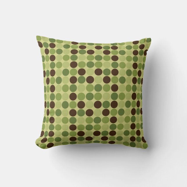 Moderne Schokolade und grüne Dots MOJO Pillow Kissen (Vorderseite)
