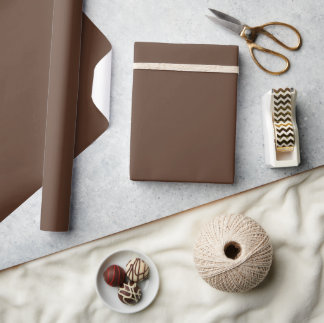 Moderne Schokoladenbraune Einfarbige Farbe Geschenkpapier