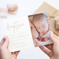 Moderne schöne Baby-Taufe Blush & White Foto