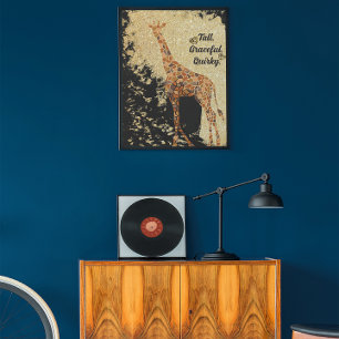 Moderne schöne Giraffe Tierart Poster