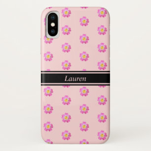 Moderne schöne rosa Blumen auf hell-korallenrosa H Case-Mate iPhone Hülle