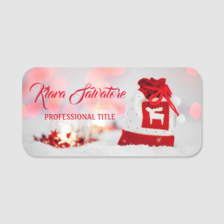 Moderne schöne Weihnachtsrot-Tasche Namensschild