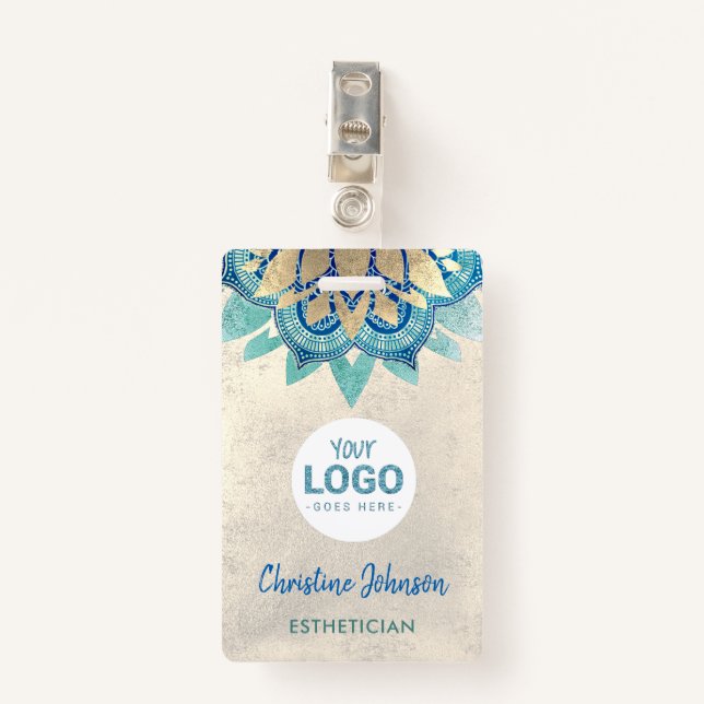 moderne Schönheit beruflich Ausweis (Vorderseite mit Klammer)