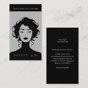Moderne Schönheit Makeup Haar Nails schwarz von We Visitenkarte