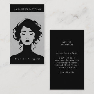 Moderne Schönheit Makeup Haar Nails schwarz von We Visitenkarte