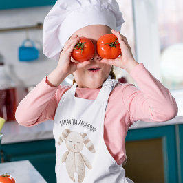 Moderne Schönheit Pastell Pink Bunny mit Namen Kinderschürze