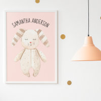 Moderne Schönheit Pastell Pink Bunny mit Namen