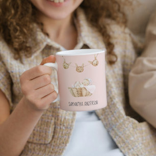 Moderne Schönheit Pastell Rosa Kindername Kaffeetasse