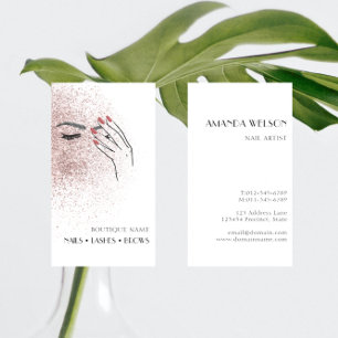 Moderne Schönheits-Logo Nägel Wimpern Augenbrauen Visitenkarte