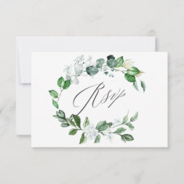 Moderne Schönheitskraut Weiße Blumenhochzeit RSVP Karte