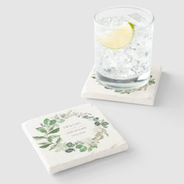 Moderne Schönheitskraut Weiße Blumenhochzeit Steinuntersetzer