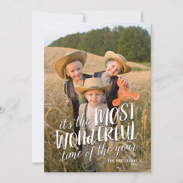 Moderne schönste Weihnachtsgrüße Fotokarte Feiertagskarte (Vorderseite)