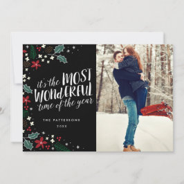 Moderne schönste Weihnachtsgrüße Fotokarte Feiertagskarte