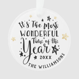 Moderne schönste Zeit des Jahres Foto Ornament