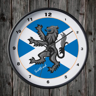 Moderne schottische Flagge, Rampant, schottisches Runde Wanduhr
