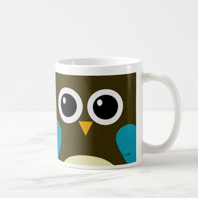 Moderne Schrei-Eulen-Tasse Kaffeetasse (Rechts)