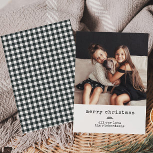 Moderne Schreibmaschine Ferien-Foto auf Black Gi Feiertagskarte