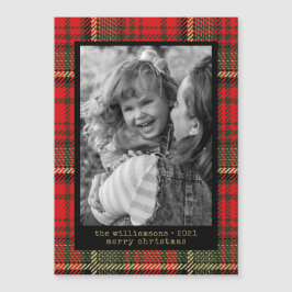 Moderne Schreibmaschine Rot und Gold Kariert Foto  Magnetkarte